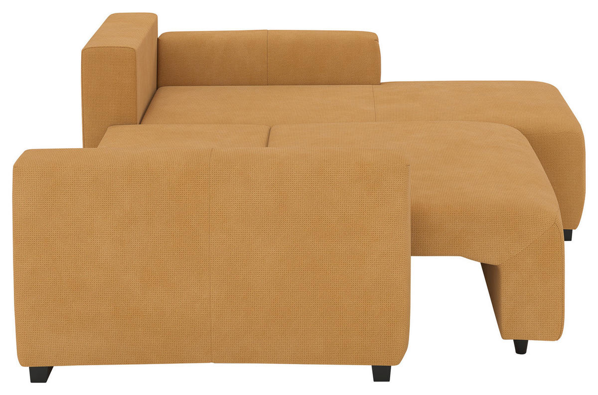 ECKSOFA  in Mikrofaser Senfgelb  - Senfgelb/Schwarz, Trend, Kunststoff/Textil (252/170cm) - MID.YOU