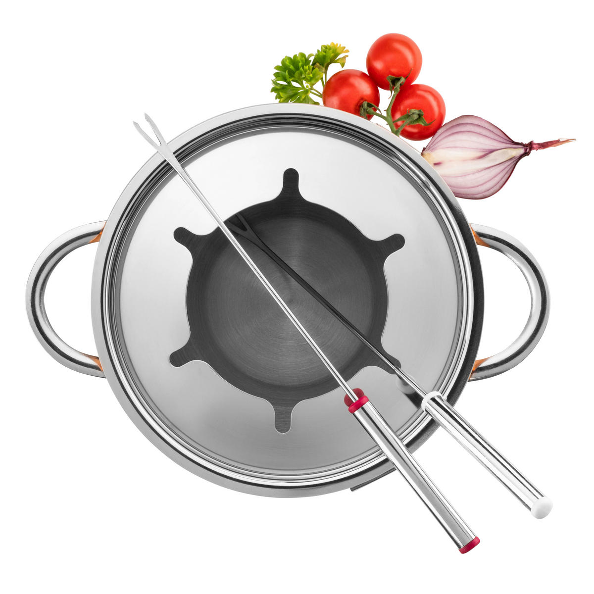 FONDUESET  - Silberfarben/Kupferfarben, Trend, Metall (23/17/17cm) - Mäser