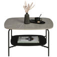 COUCHTISCH in Metall, Glas, Stein 75/75/42 cm  - Schwarz/Grau, Design, Glas/Stein (75/75/42cm) - Carryhome