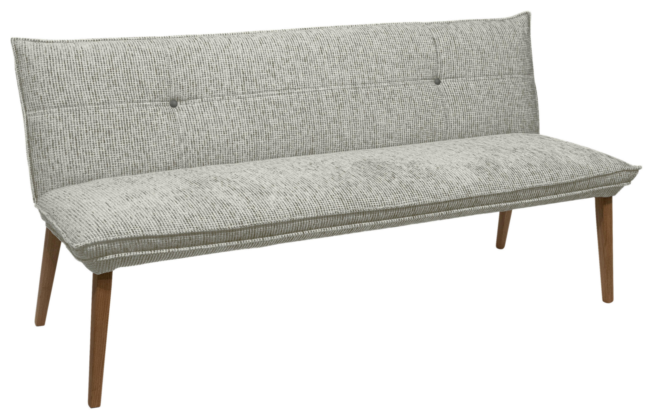 SITZBANK 179/86/65 cm Chenille Eichefarben, Hellgrau Eiche massiv Holz  - Eichefarben/Eschefarben, KONVENTIONELL, Holz/Textil (179/86/65cm) - Valdera