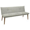 SITZBANK 179/86/65 cm Chenille Eichefarben, Hellgrau Eiche massiv Holz  - Eichefarben/Eschefarben, KONVENTIONELL, Holz/Textil (179/86/65cm) - Valdera