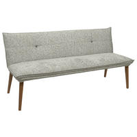 SITZBANK 179/86/65 cm Chenille Eichefarben, Hellgrau Eiche massiv Holz  - Eichefarben/Eschefarben, KONVENTIONELL, Holz/Textil (179/86/65cm) - Valdera