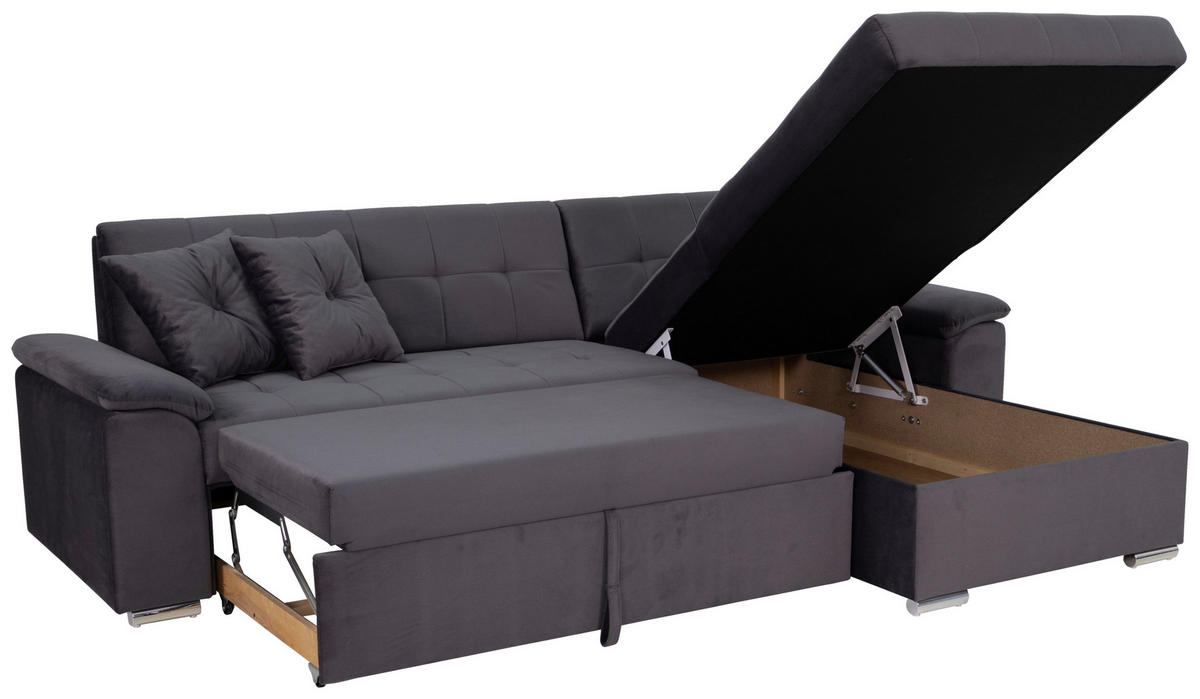 ECKSOFA Grau Zierkissen  - Grau, Trend, Textil (257/167cm) - Livetastic