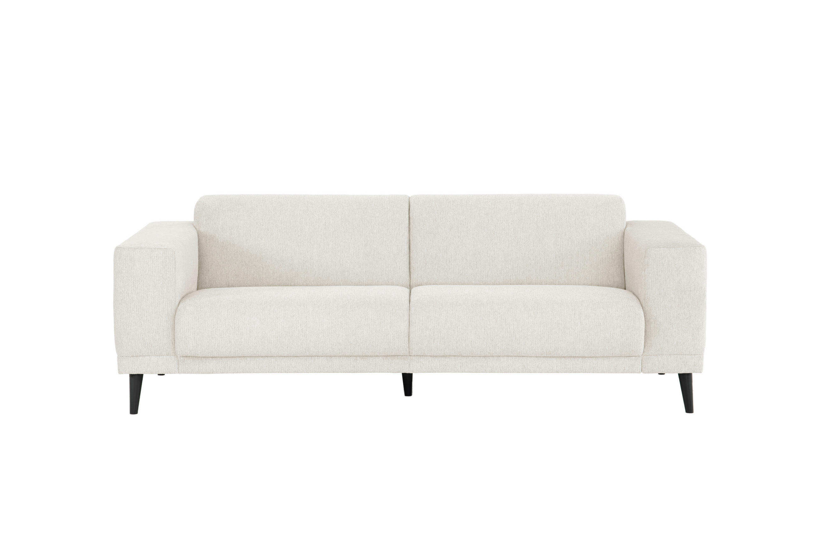 3-SITZER-SOFA Webstoff Weiß  - Schwarz/Weiß, Design, Holz/Textil (218/77/93cm) - MID.YOU