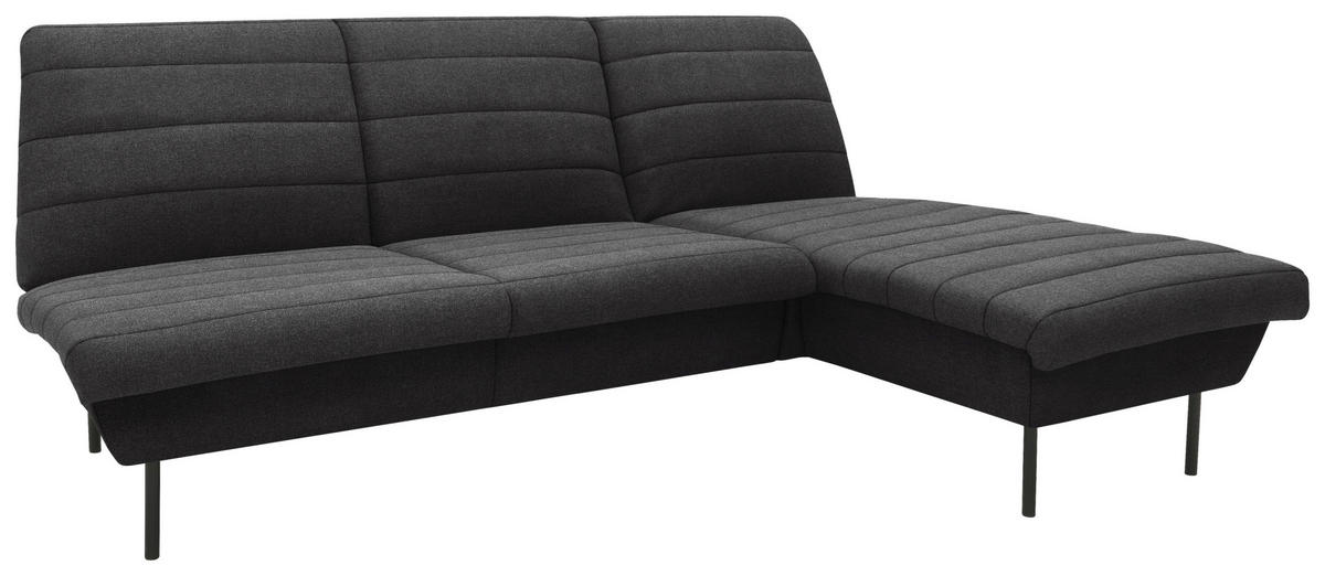 ECKSOFA Looks IX Anthrazit Webstoff  - Anthrazit/Schwarz, Design, Textil/Metall (214/168cm) - LOOKS by W.Joop