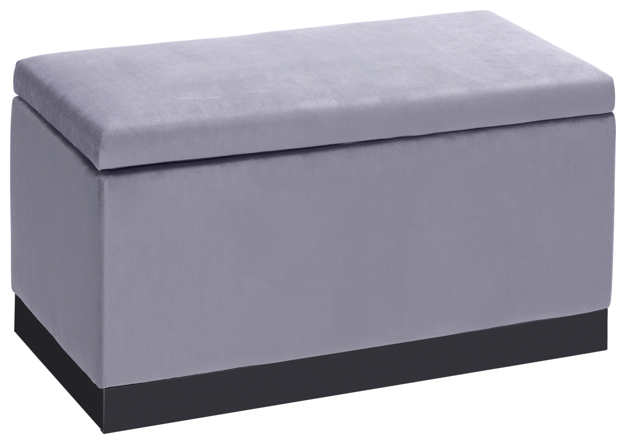 SKRINJA  les, kovina, tekstil siva, barve nerjavečega jekla  - barve nerjavečega jekla/siva, Trend, kovina/tekstil (80/42/40cm) - Carryhome