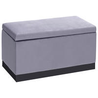 SKRINJA  les, kovina, tekstil siva, barve nerjavečega jekla  - barve nerjavečega jekla/siva, Trend, kovina/tekstil (80/42/40cm) - Carryhome