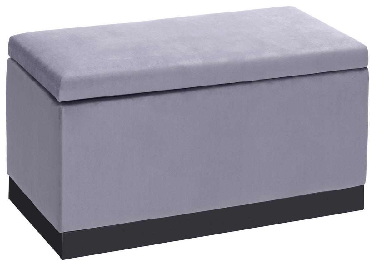 SKRINJA  les, kovina, tekstil siva, barve nerjavečega jekla  - barve nerjavečega jekla/siva, Trend, kovina/tekstil (80/42/40cm) - Carryhome