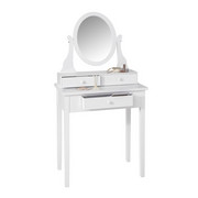 KOSMETICKÝ STŮL, borovice, bílá - bílá, Lifestyle, dřevo/kompozitní dřevo (70/132/40cm) - Ambia Home