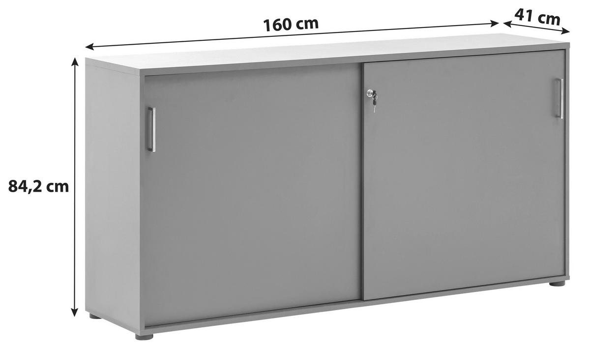 AKTENSCHRANK Anthrazit  - Anthrazit, KONVENTIONELL, Holzwerkstoff (160/84,2/41cm) - MID.YOU