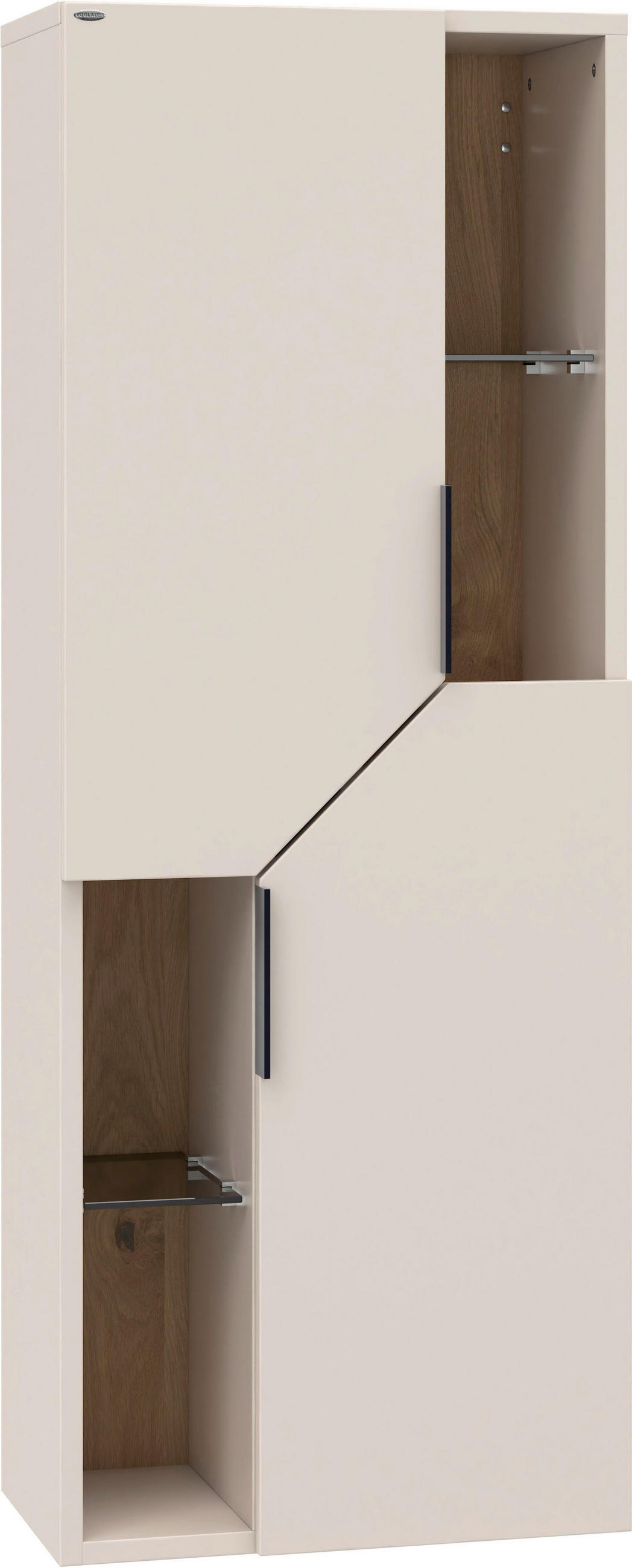 MIDISCHRANK 47,9/128/35 cm  - Taupe/Eichefarben, LIFESTYLE, Glas/Holz (47,9/128/35cm) - Voglauer