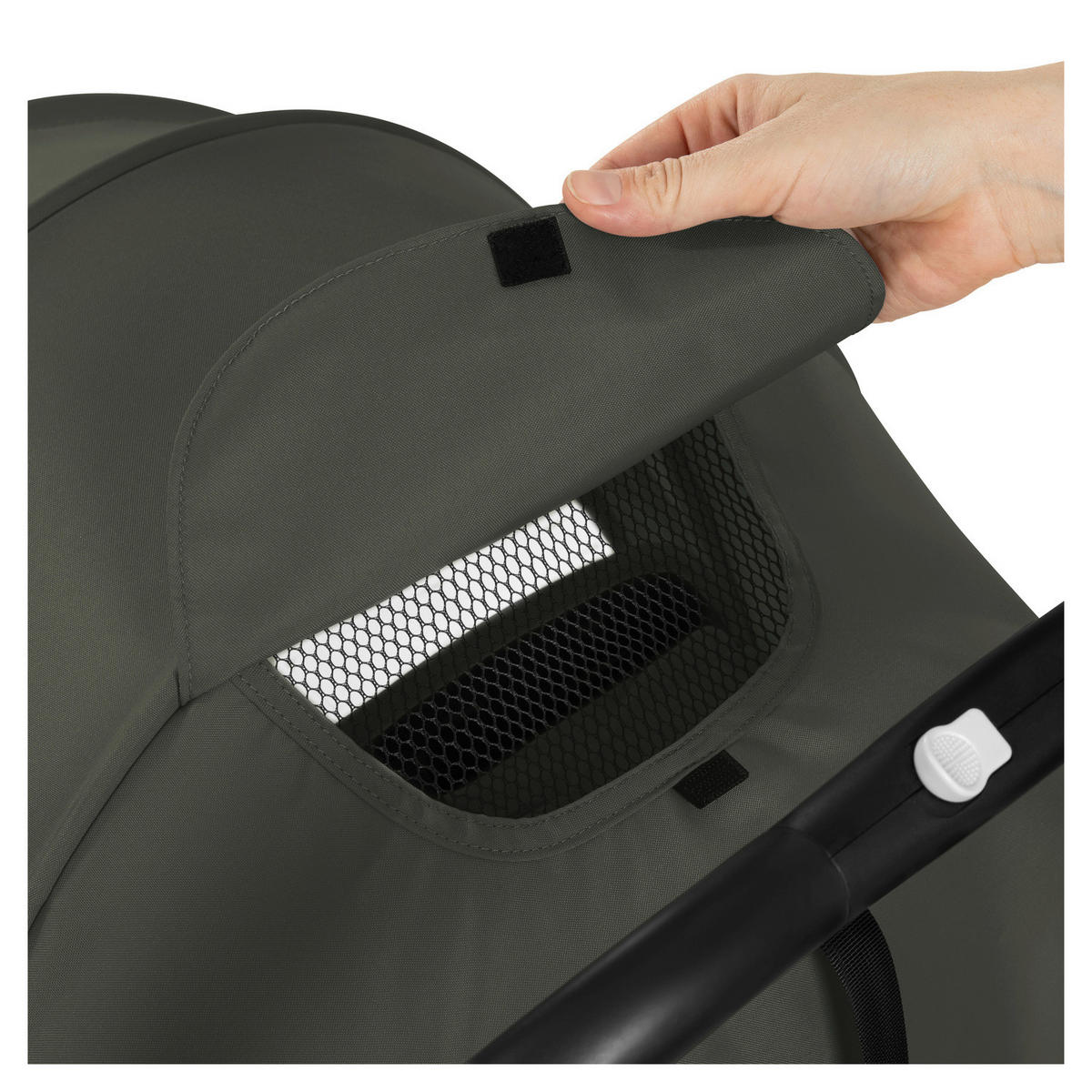 BUGGY Travel N Care  - Schwarz/Olivgrün, Basics, Metall (86/50/104cm) - Hauck