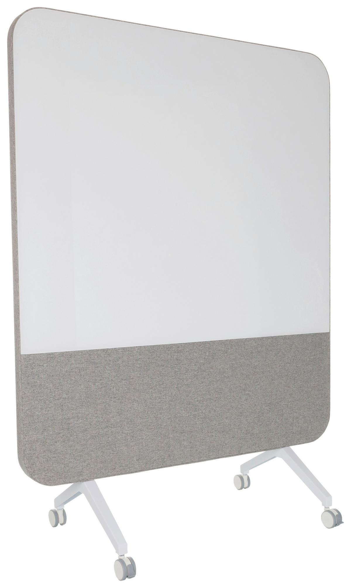 Akustikwand mit Whiteboard  in Grau  - Grau, Basics, Glas/Kunststoff (120/164/60cm) - MID.YOU