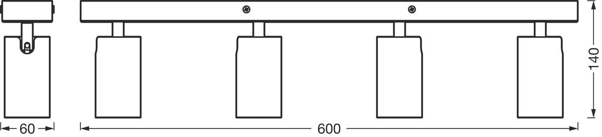 LED-STRAHLER 60/6/14 cm   - Weiß, Basics, Metall (60/6/14cm) - Osram