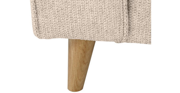 ECKSOFA in Flachgewebe Creme  - Eichefarben/Creme, KONVENTIONELL, Holz/Textil (265/159cm) - Carryhome