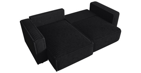 ECKSOFA Anthrazit Cord Zierkissen, Rückenkissen, Schlaffunktion, Rücken echt  - Anthrazit/Schwarz, MODERN, Kunststoff/Textil (153/250cm) - Xora