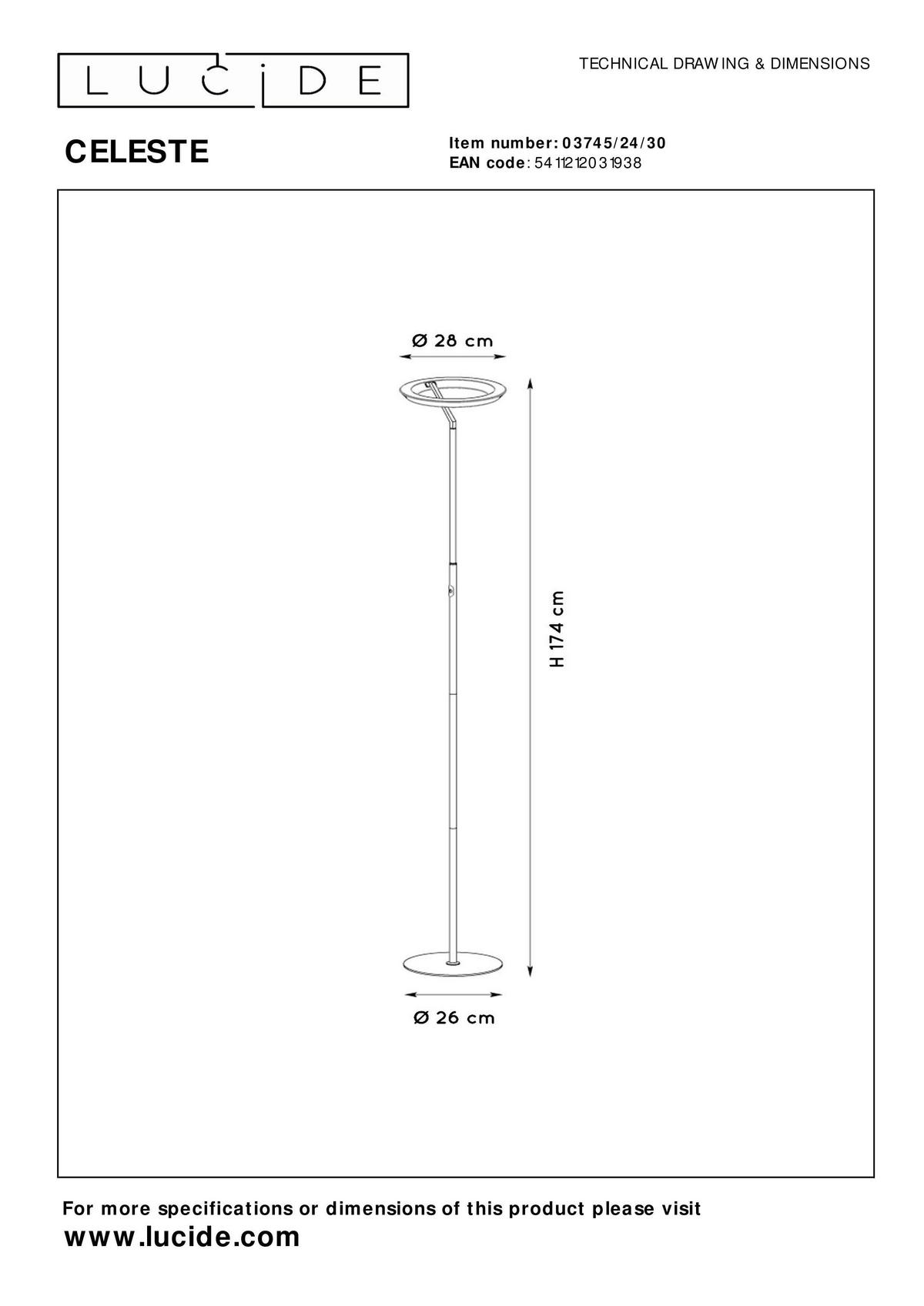LED-DECKENFLUTER - Design (28/28/174cm) - Lucide
