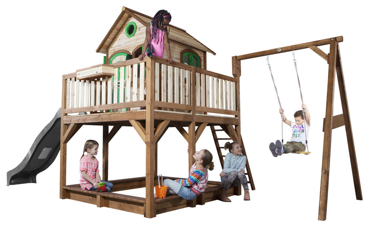 SPIELTURM 541/291/277 cm  - Braun/Grau, Konventionell, Holz/Kunststoff (541/291/277cm)