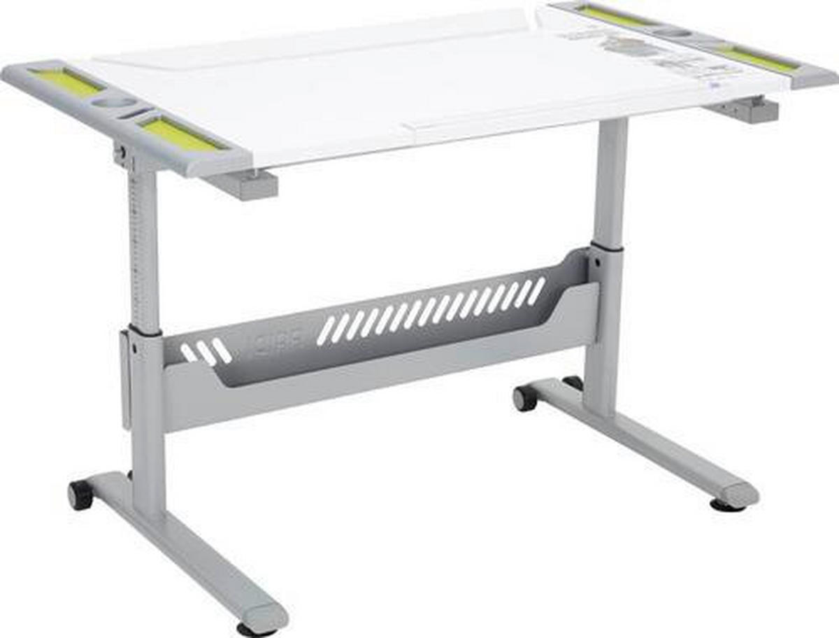 IFJÚSÁGI ÍRÓASZTAL  - ezüst/lime, Design, műanyag/faalapú anyag (120,4/70,4/53-79cm) - Paidi
