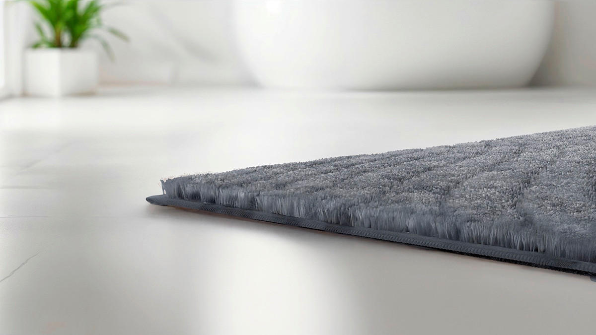 BADEMATTE Anthrazit 60/100 cm  - Anthrazit, Basics, Kunststoff/Textil (60/100cm) - Grund