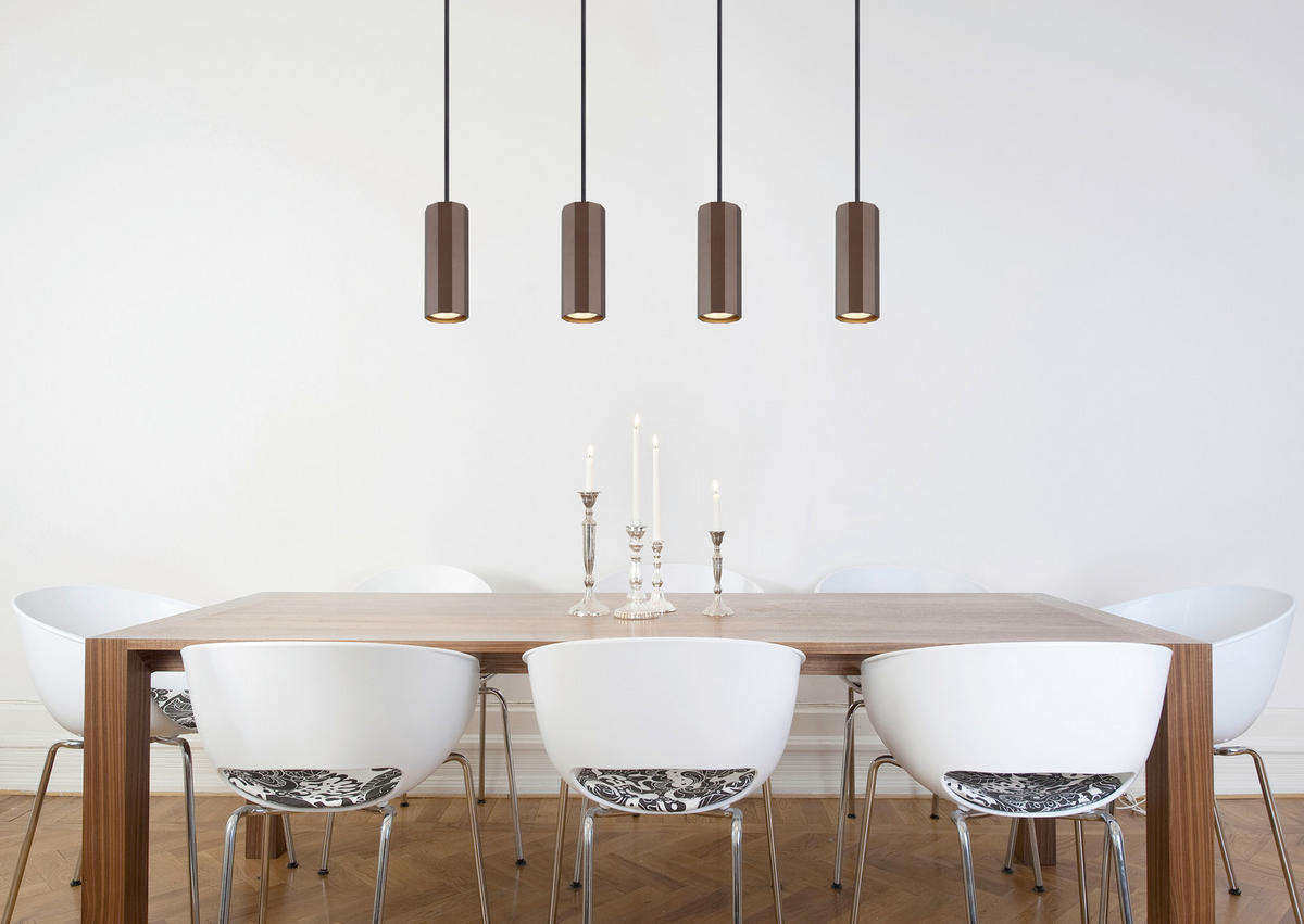 HÄNGELEUCHTE 61/6/120 cm  - Bronzefarben, Design, Metall (61/6/120cm) - Globo