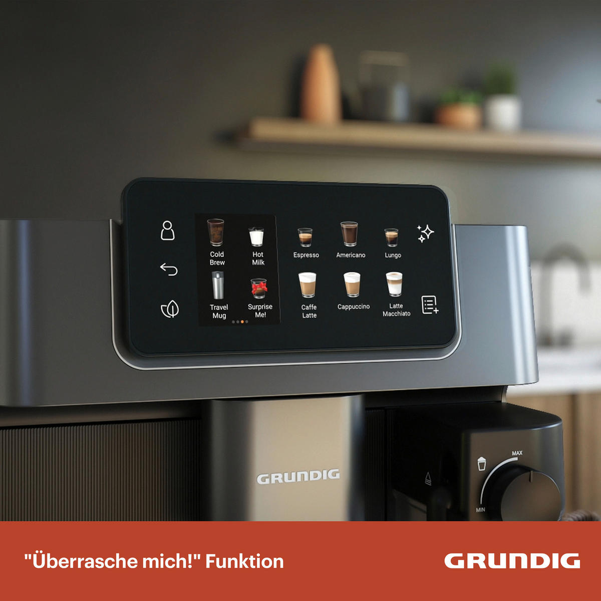 KAFFEEVOLLAUTOMAT Delisia Coffee Series DC7500+  - Edelstahlfarben/Schwarz, MODERN, Kunststoff/Metall (40,5/34,0/27,5cm) - Grundig