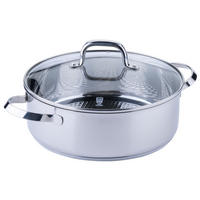 SERVIERPFANNE Rosenheim 28 cm  - Klar/Edelstahlfarben, Basics, Glas/Metall (28cm) - Chefkoch+Fackelmann
