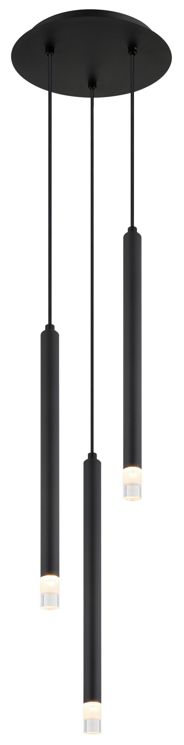 HÄNGLAMPA 24/120 cm  - klar/svart, Basics, metall/textil (24/120cm) - Globo