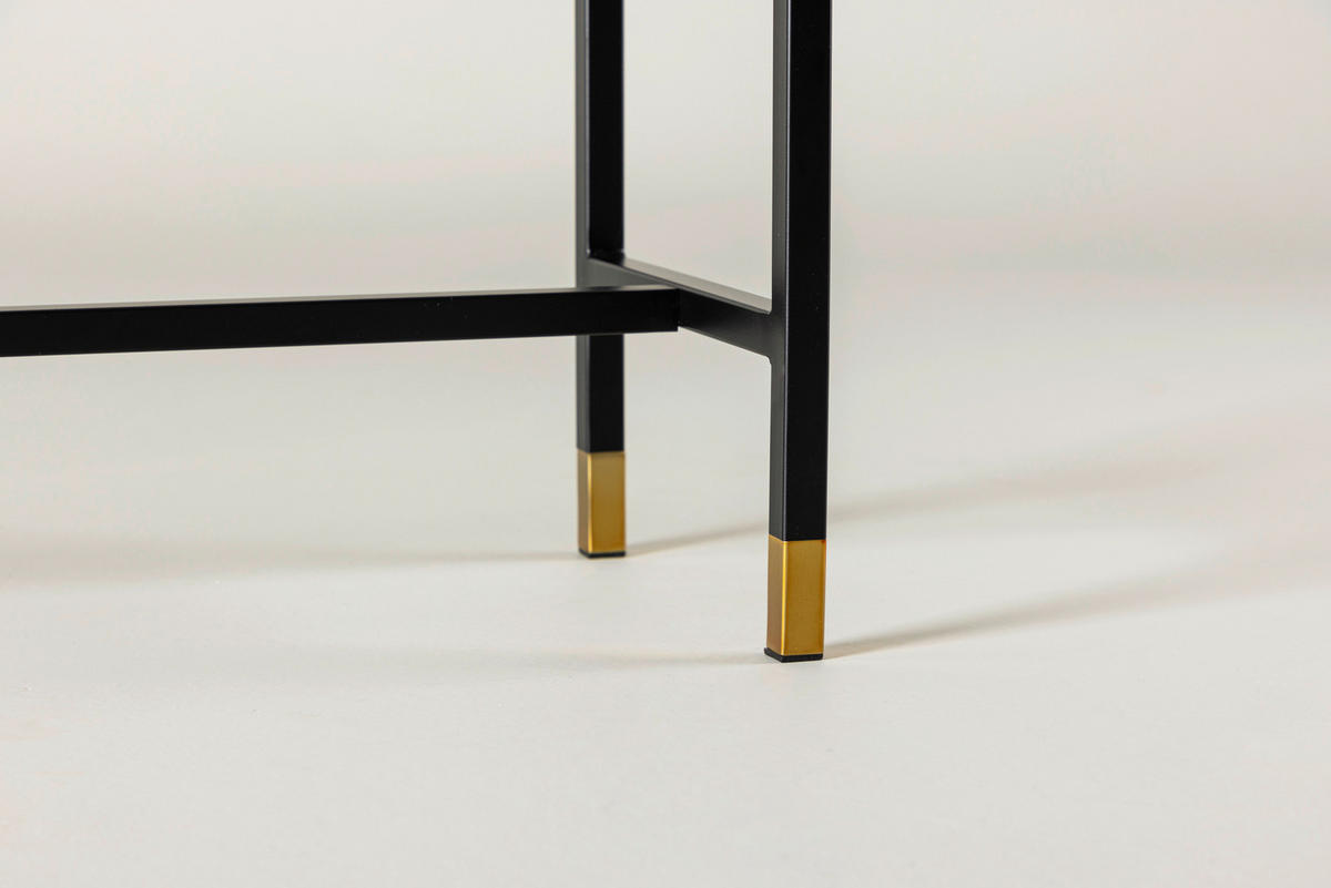 BEISTELLTISCH 100/30/75 cm Schwarz, Messingfarben rechteckig  - Messingfarben/Schwarz, Design, Glas/Metall (100/30/75cm) - Livetastic