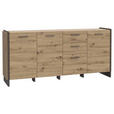 SIDEBOARD 186,5/86,1/41,3 cm  - Eiche Artisan/Grau, MODERN, Holzwerkstoff/Kunststoff (186,5/86,1/41,3cm) - Hom`in