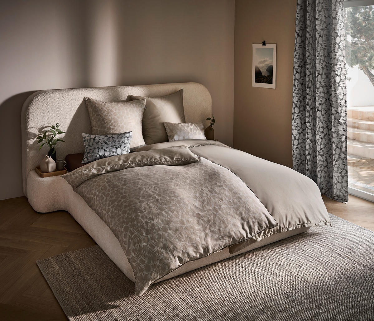WENDEBETTWÄSCHE SW-Turn beige Satin 135/200 cm  - Beige/Creme, Design, Textil (135/200cm) - Schöner Wohnen