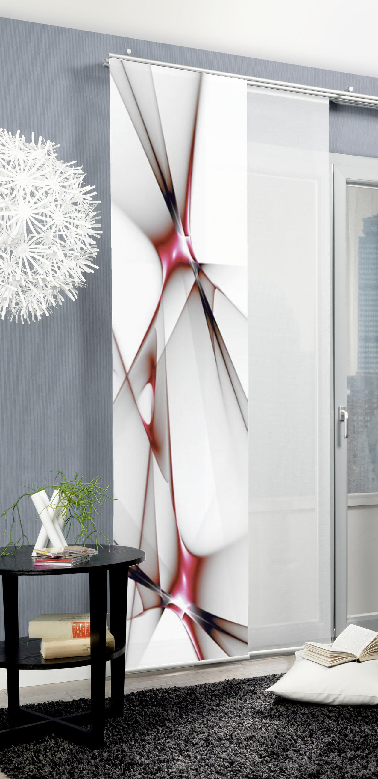 FLÄCHENVORHANG FRANKLIN     60/245 cm  - Rot, Basics, Textil (60/245cm)