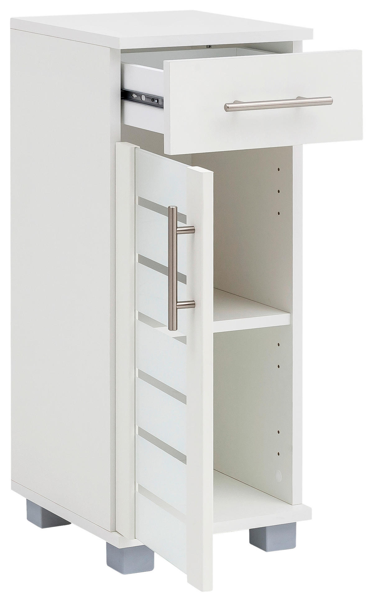 UNTERSCHRANK 30,3/75,3/32,6 cm   - Edelstahlfarben/Silberfarben, MODERN, Glas/Holzwerkstoff (30,3/75,3/32,6cm) - MID.YOU