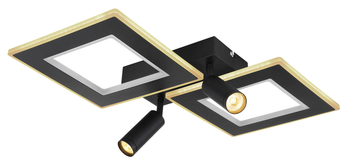 LED-DECKENLEUCHTE    54/41/11,5 cm  - Opal/Schwarz, Design, Kunststoff/Metall (54/41/11,5cm) - Globo