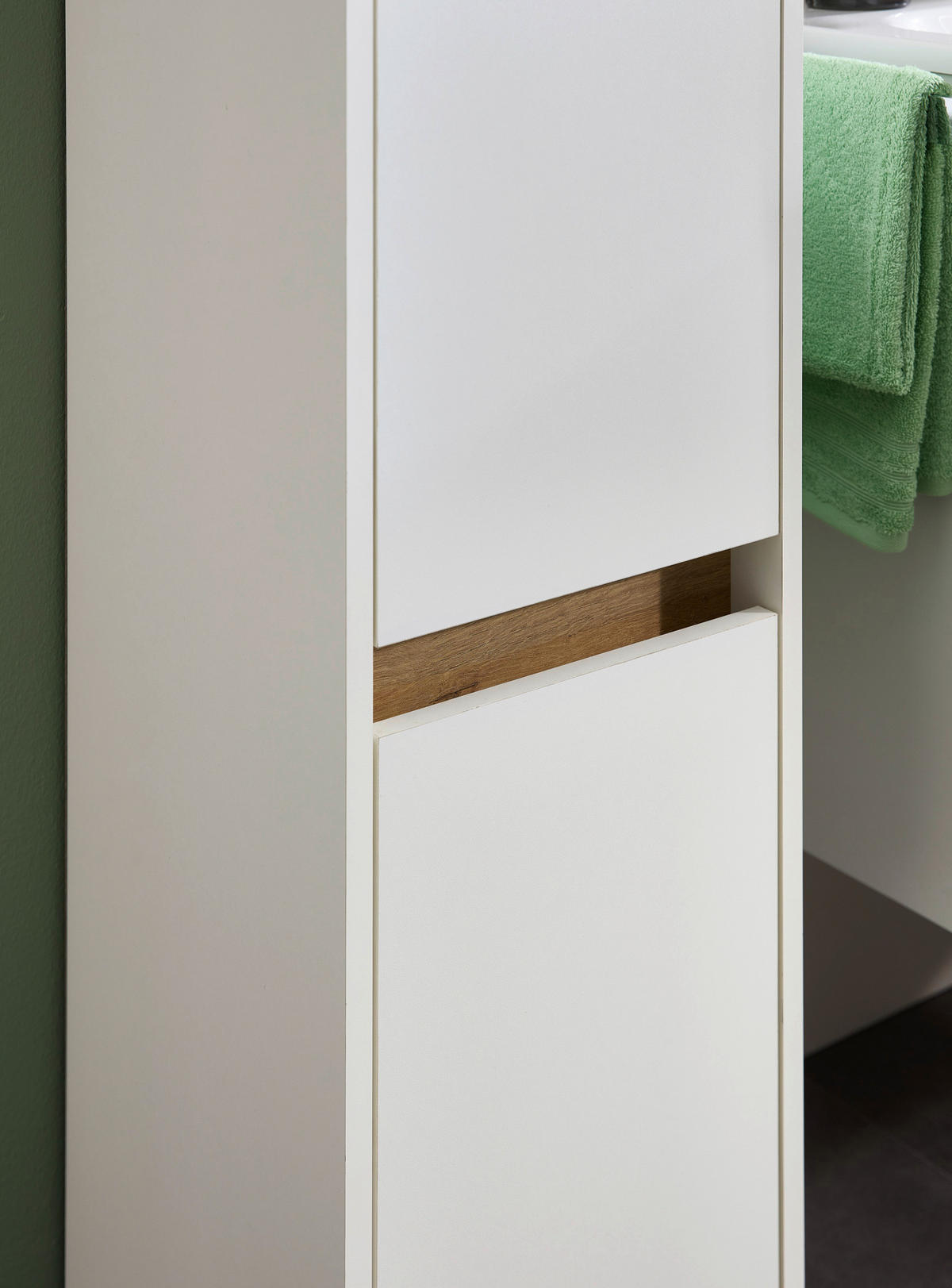 HOCHSCHRANK 32,4/182,8/32,2 cm  - Eichefarben/Weiß, KONVENTIONELL, Holzwerkstoff (32,4/182,8/32,2cm) - Xora