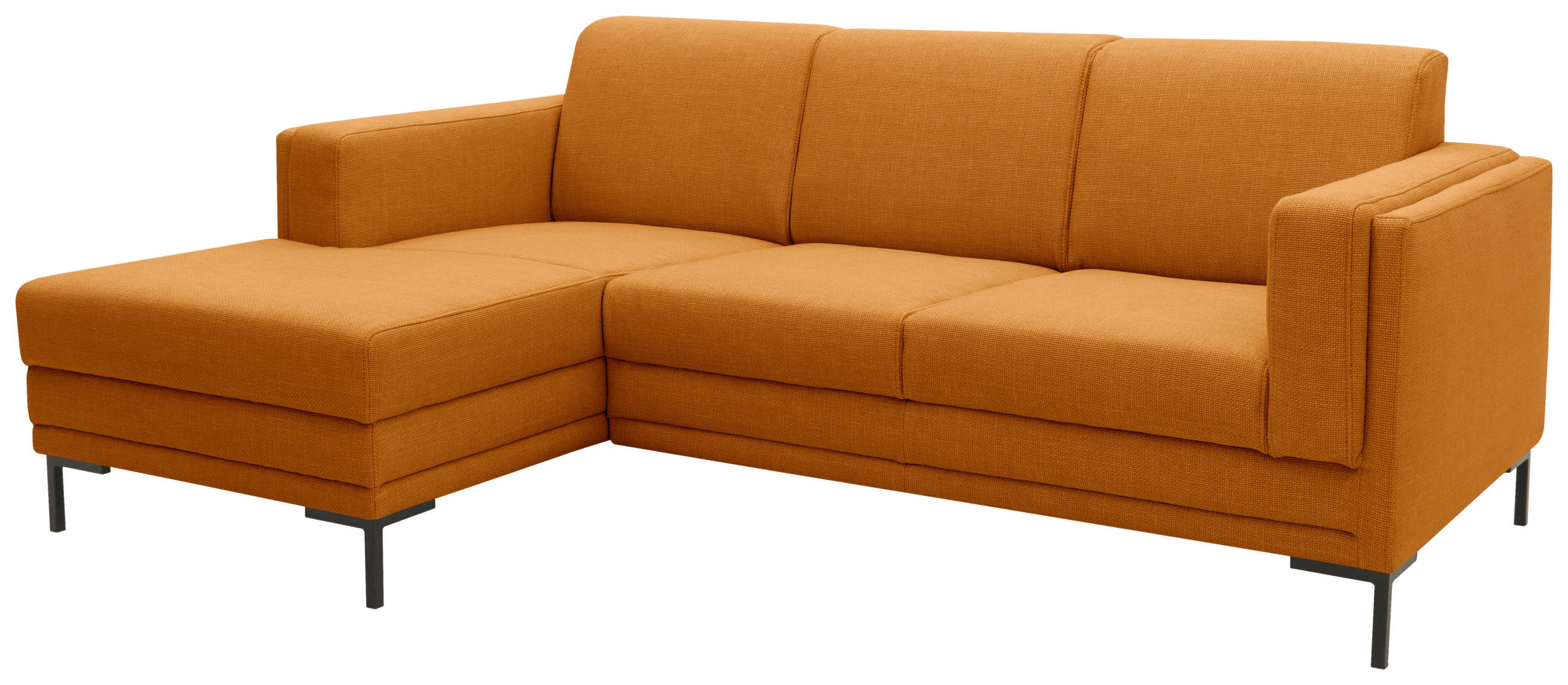 ECKSOFA Looks VII Orange Webstoff  - Schwarz/Orange, Design, Textil/Metall (214/146cm) - LOOKS by W.Joop