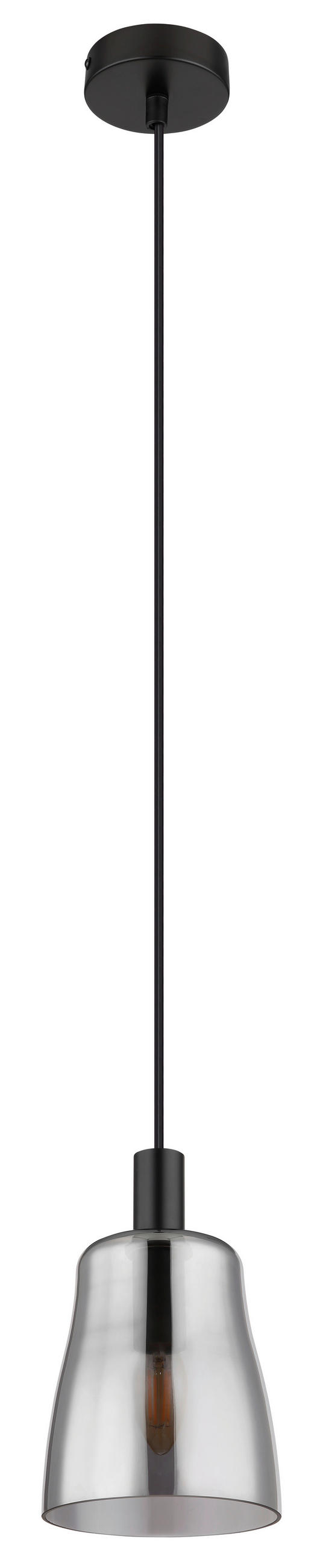 HÄNGELEUCHTE 14.5/14.5/120 cm  - Schwarz, Design, Glas/Metall (14.5/14.5/120cm) - Globo