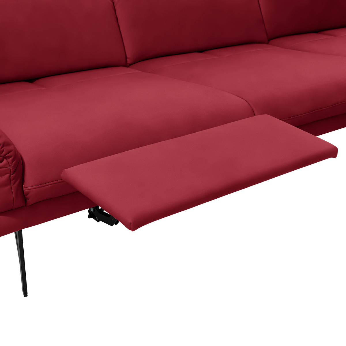 ECKSOFA in Echtleder Rot  308/173 cm  - Anthrazit/Rot, Design, Leder/Metall (308/173cm) - Joop!