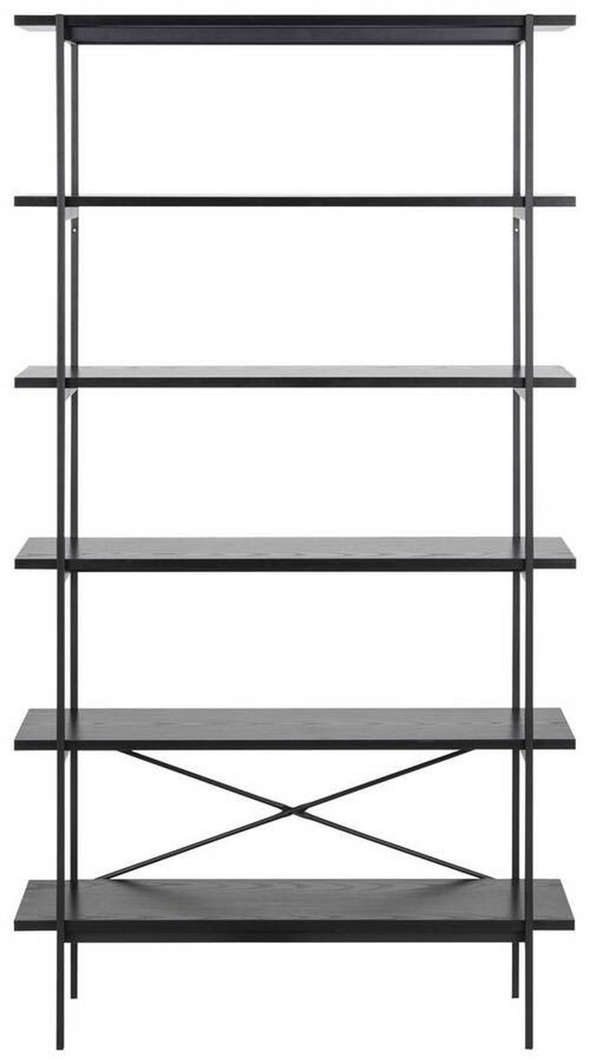 REGAL  94/172/27 cm Schwarz  - Schwarz, Modern, Holzwerkstoff/Metall (94/172/27cm)