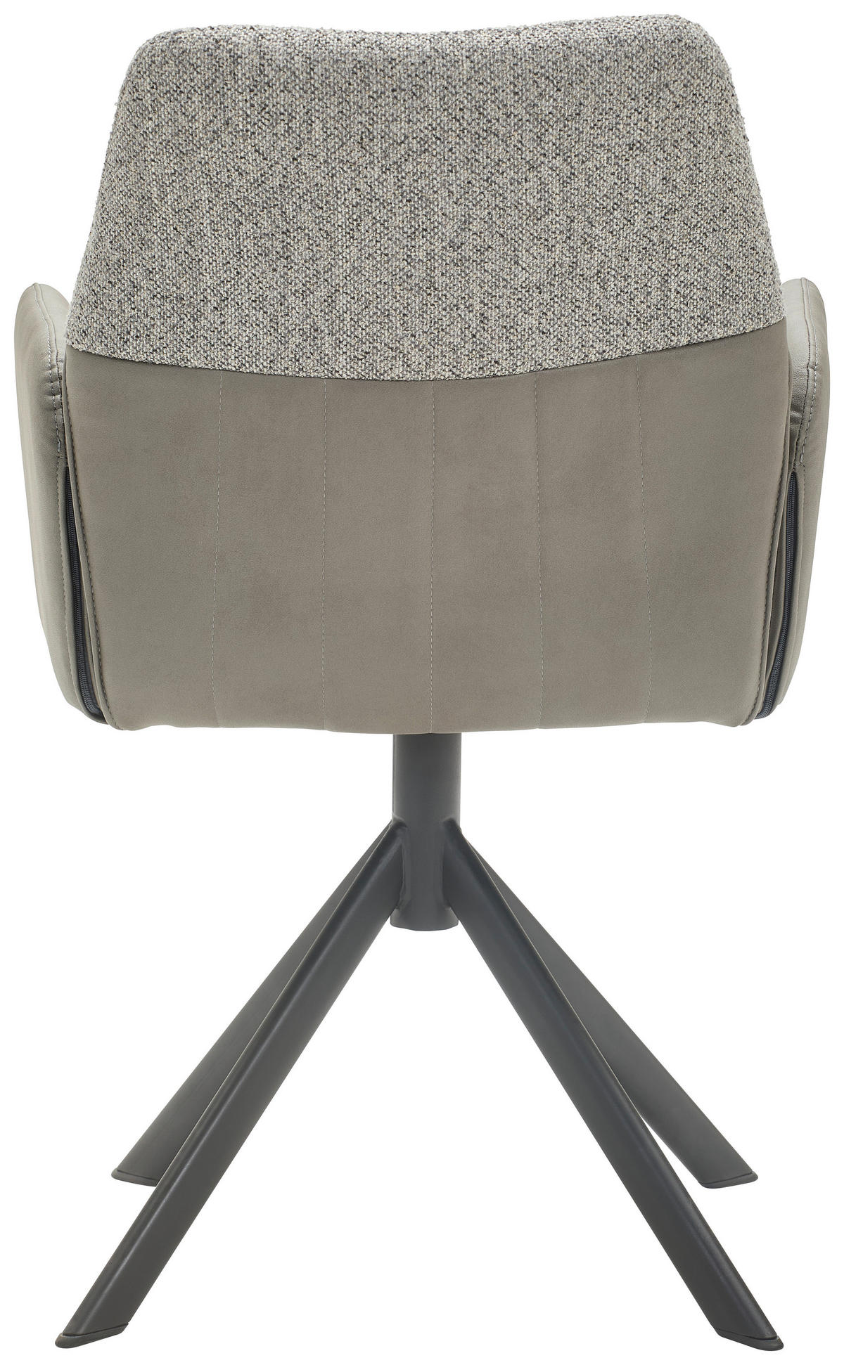 ARMLEHNSTUHL  in Lederlook, Webstoff  - Schwarz/Grau, Konventionell, Textil/Metall (57/87/63cm) - Valdera