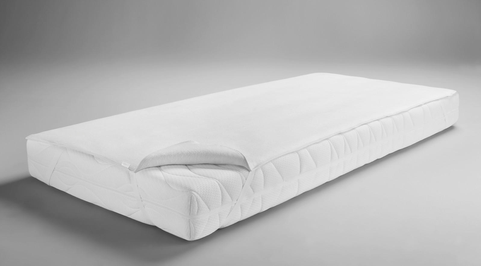OCHRANNÝ POVLAK NA MATRACI, 160/200 cm - bílá, Basics, textil (160/200cm) - Sleeptex