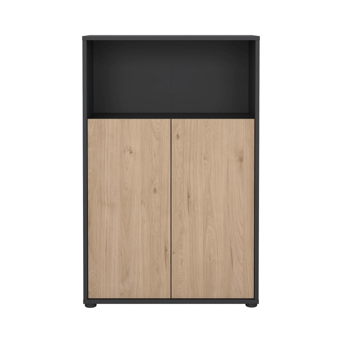 VYSOKÁ KOMODA, šedá, barvy dubu, 79,6/34,3/123,6 cm - šedá/barvy dubu, Moderní, kompozitní dřevo/plast (79,6/34,3/123,6cm) - MID.YOU