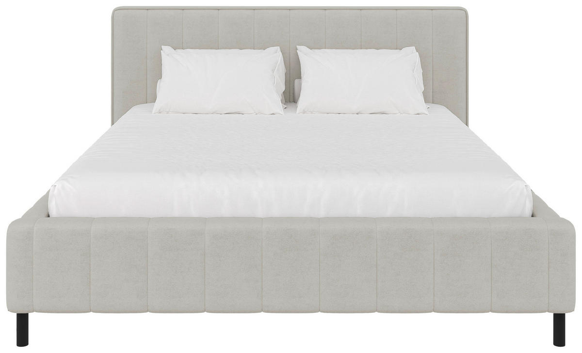 POLSTERBETT 140/200 cm  Beige  - Beige/Schwarz, Design, Holz/Textil (140/200cm) - Carryhome