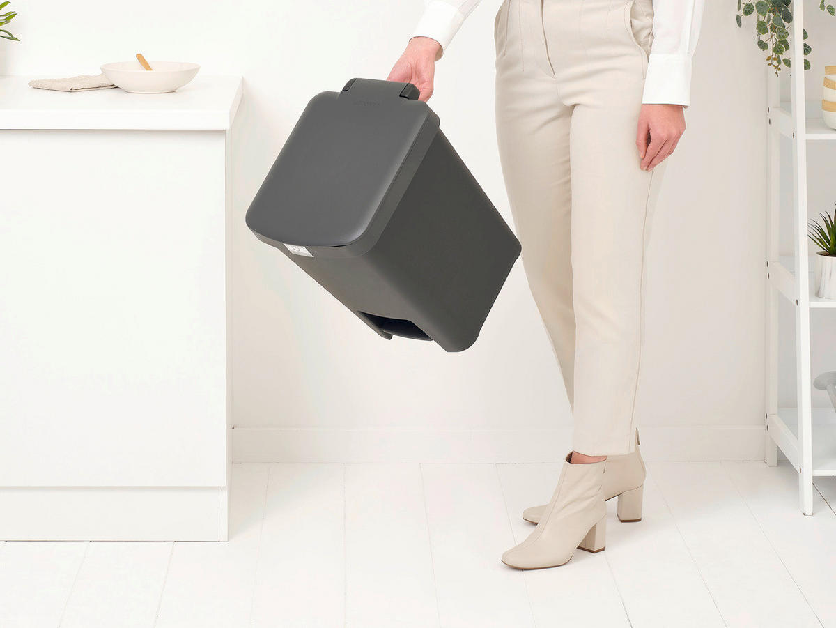 KOŠ ZA SMETI - temno siva, Basics, umetna masa (28/40.9/35.2cm) - Brabantia