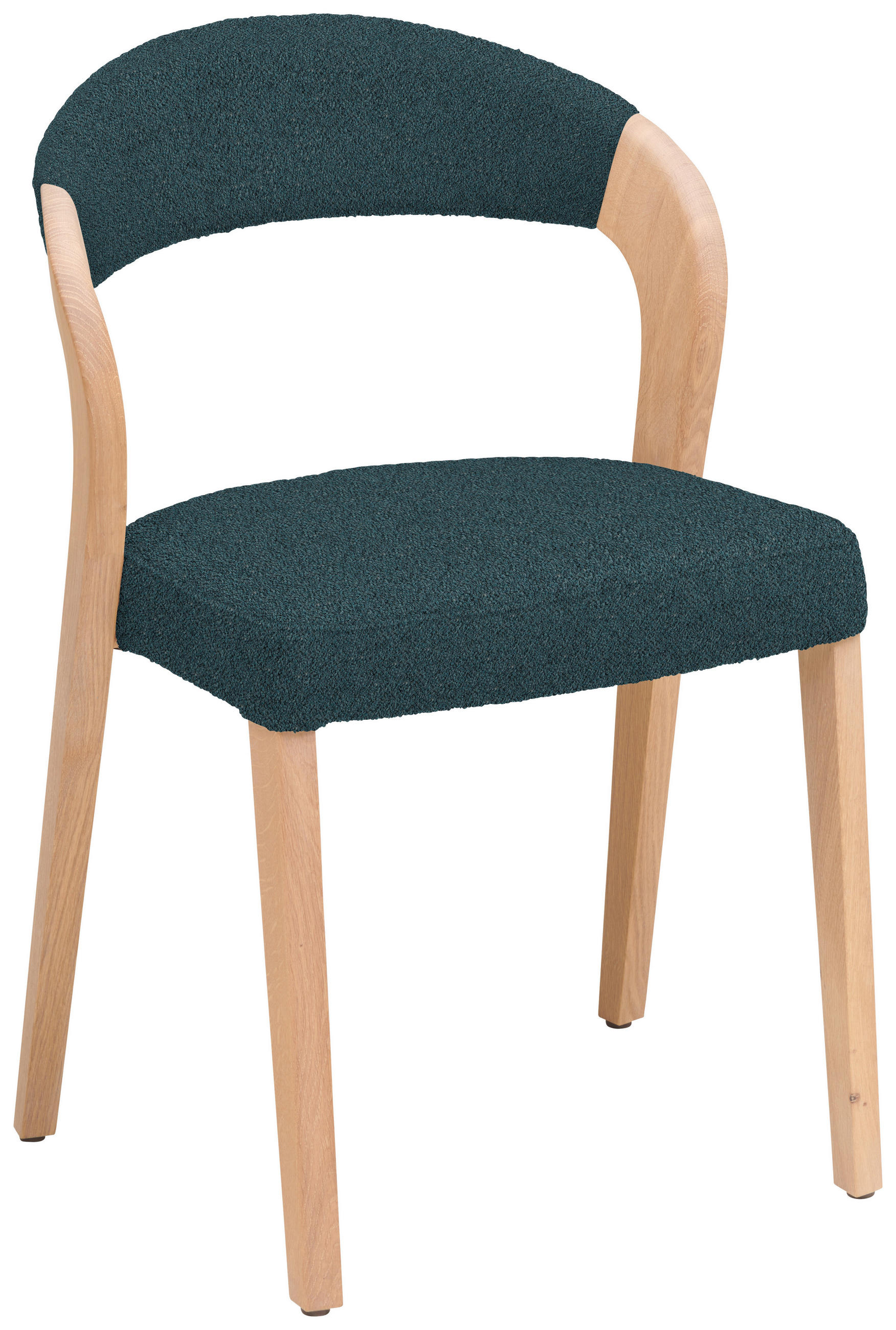 STUHL in Holz, Textil Petrol, Wildeiche  - Wildeiche/Petrol, Natur, Holz/Textil (55/79,5/55cm) - Voglauer