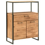 KOMMODE , 80/108/39 cm, 1 Schublade(n)  - Eichefarben/Schwarz, Design, Holz/Metall (80/108/39cm) - Linea Natura