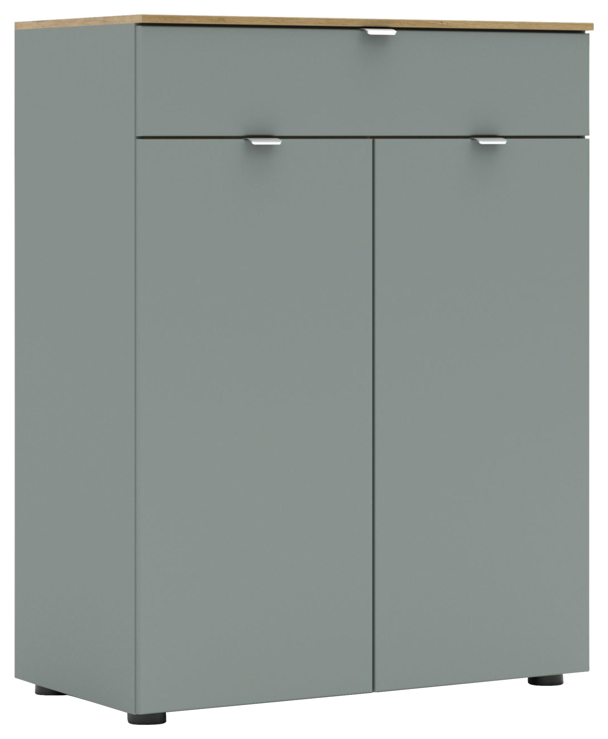 KOMMODE  in 78/101/41 cm  - Schilfgrün/Silberfarben, Design, Holzwerkstoff/Metall (78/101/41cm)