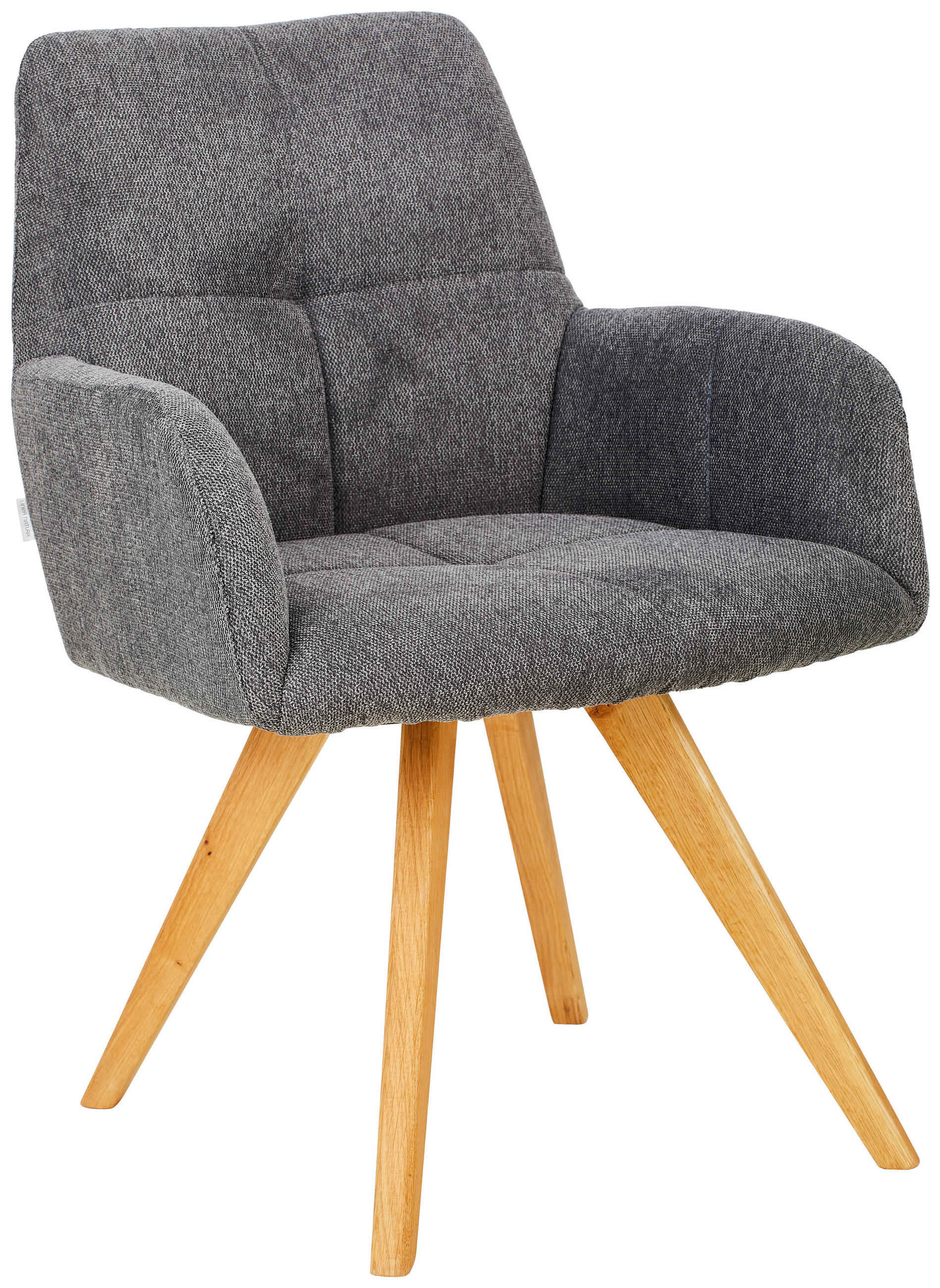 ŽIDLE S PODRUČKAMI, tkaná látka, antracitová - barvy dubu/antracitová, Konvenční, dřevo/textil (62/87,5/68,5cm) - Linea Natura