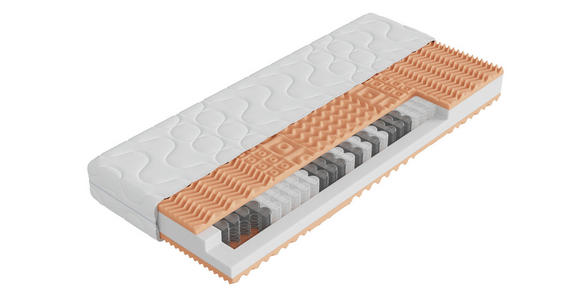 TASCHENFEDERKERNMATRATZE 140/200 cm Höhe ca. 22 cm  - Weiß, Basics, Textil (140/200cm) - Sleeptex