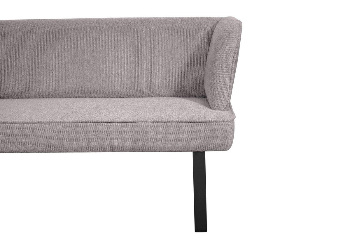 SITZBANK 205/91/66 cm Webstoff Schwarz, Dunkelgrau  - Dunkelgrau/Schwarz, Design, Textil/Metall (205/91/66cm) - Novel